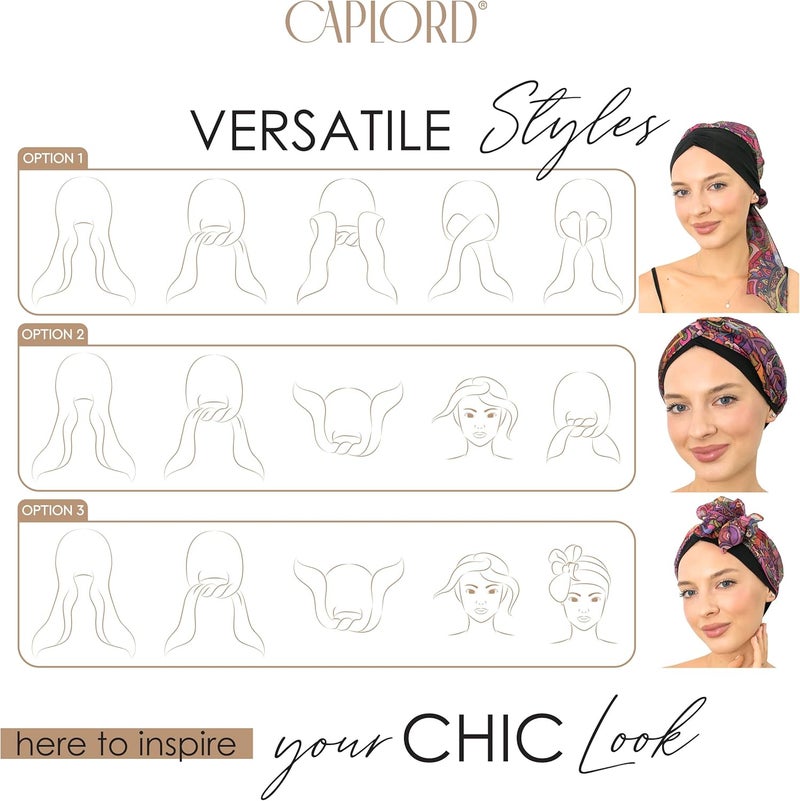 CAPLORD Head Scarf for Women Skull Cap Chemo Patients Headwear Cancer Hair Loss Scarf Headwrap Cover Hat Turban Covering Wrap - Image 3